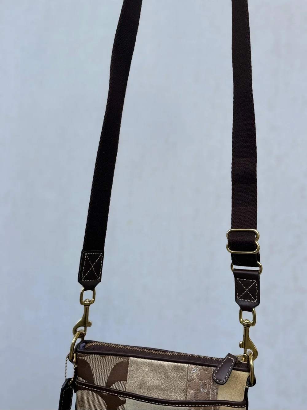 Authentic Coach patchwork crossbody satchel bag